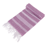 OOTB Weiß/lilanes Fouta-Hamamtuch (für Sauna & Strand)