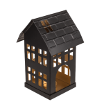 OOTB Schwarzes Metall-Deko-Haus für Teelichter