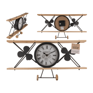 OOTB Flugzeug-Uhr Vintage Look aus schwarzem