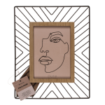 OOTB Schwarzer Metall-Bilderrahmen mit Holzdekor