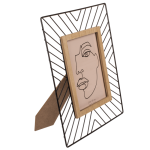 OOTB Schwarzer Metall-Bilderrahmen mit Holzdekor