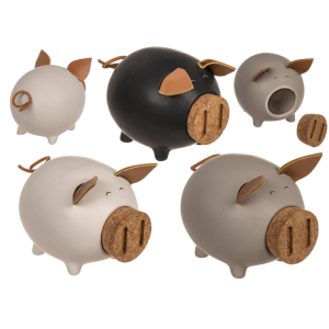 OOTB Spardose Schwein mit Korkverschluss-Nase