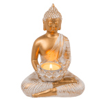 Deko-Figur, Buddha, mit Teelichthalter, ca. 13,5 x 9 x 19,5 cm,