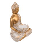 Deko-Figur, Buddha, mit Teelichthalter, ca. 13,5 x 9 x 19,5 cm,