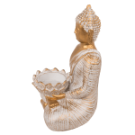 Deko-Figur, Buddha, mit Teelichthalter, ca. 13,5 x 9 x 19,5 cm,