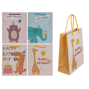 OOTB Papier-Geschenktüte Geburtstags-Tiere