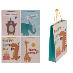 OOTB Papier-Geschenktüte Geburtstags-Tiere