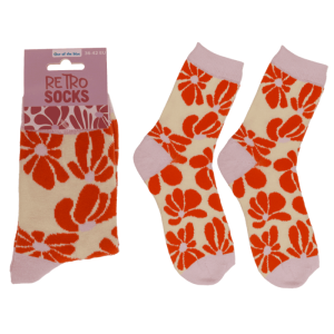 OOTB Socken Retro Blumen Größe 36-42