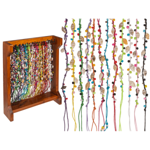 OOTB Textil-Armband mit Muscheln & Glasperlen