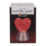 OOTB Glitter-Leuchte „Herz“ mit rotem Glitter