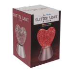 OOTB Glitter-Leuchte „Herz“ mit rotem Glitter