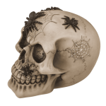 OOTB Spardose mit Schloss Totenkopf mit Spinnen