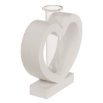 OOTB Weißes MDF Herz mit Glasröhrchen15 x12 cm