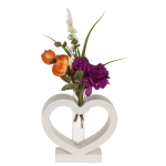 OOTB Weißes MDF Herz mit Glasröhrchen15 x12 cm