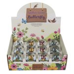 OOTB Glitterkugel Schmetterling auf Sockel