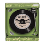 OOTB Glas-Wanduhr Plattenspieler 20 x 20 cm