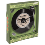 OOTB Glas-Wanduhr Plattenspieler 20 x 20 cm