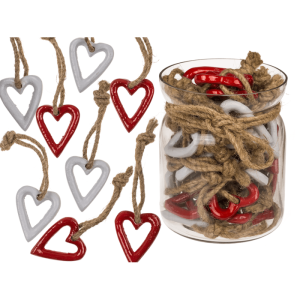 OOTB Metall-Herzen mit Juteband 10 x 10 x 12 cm