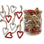 OOTB Metall-Herzen mit Juteband 10 x 10 x 12 cm