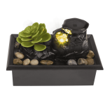 OOTB Zimmerbrunnen mit LED Sukkulente und Dekosteinen