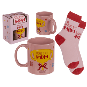 OOTB Geschenkset Worlds Best Mom Becher und Socken