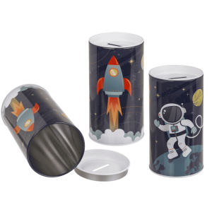 OOTB Metall-Spardose Weltraum.