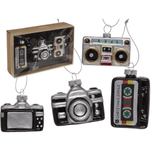 OOTB Glas-Baumschmuck Retro 3er set Kassette (75 x