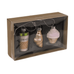 OOTB Glas-Baumschmuck Kaffee 3er Set Kaffee (35
