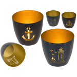 OOTB Metall-Teelichthalter Maritim 10 x 10 x 9 cm