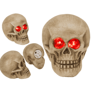 OOTB Deko-Totenkopf mit roten LED-Augen
