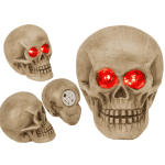 OOTB Deko-Totenkopf mit roten LED-Augen