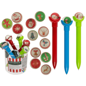 OOTB Kunststoff-Kugelschreiber mit Flummi X-mas