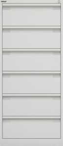 Karteischrank, 2-bahnig 4 Schübe, (H x B x L) 1321 x 570 x 622 mm weiß