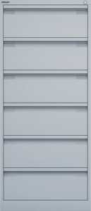 Karteischrank, 2-bahnig, 4 Schübe, 1321 x 570 x 510 mm, lichtgrau