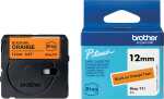 Schriftband Btag, 12 mm breit x 4 m lang, schwarz auf orange