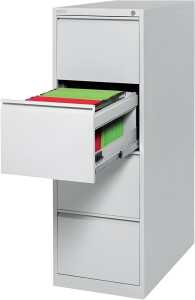 Hängeregistraturschrank, 1bahnig, 4 Schubl 1320 x 460 x 620 mm, grau