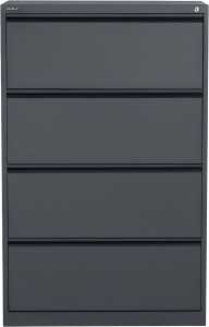 Hängeregistraturschrank, 2bahnig, 4 Schubl 1320 x 840 x 620 mm schwarz