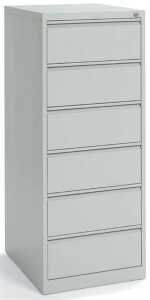 Karteikartenschrank, 6 Schübe, 2-bahnig, 1320 x 530 x 620 mm, grau