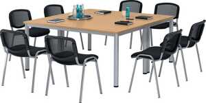 Besprechungstisch BASE-MODUL Q, 720 x 1200 x 1200 mm, buche