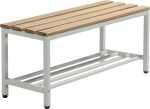 Sitzbank, Buchenholzleisten, 440 x 1000 x 365 mm, grau/buche