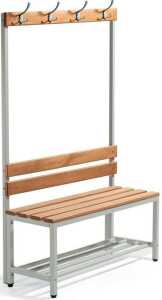 Garderobenbank, Buchenholzleisten, 1850 x 1000 x 395 mm, grau/buche