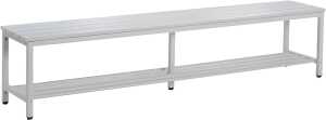 Sitzbank, Kunststoffleisten, 440 x 1000 x 365 mm, grau/grau