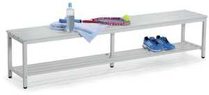 Sitzbank, Kunststoffleisten, 440 x 1500 x 365 mm, grau/grau