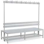 Garderobenbank, Kunststoffleisten, 1850 x 2000 x 760 mm,...
