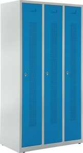 Garderobenspind, Drehriegelschloss, 1700 x 870 x 500 mm, grau/blau