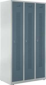 Garderobenspind, Drehriegelschloss, 1700 x 870 x 500 mm, grau/blaugrau