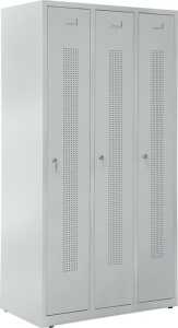 Garderobenspind, Zylinderschloss, 1700 x 870 x 500 mm, grau/grau