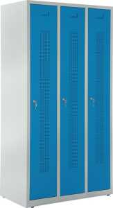 Garderobenspind, Zylinderschloss, 1700 x 870 x 500 mm, grau/blau