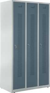 Garderobenspind, Zylinderschloss, 1700 x 870 x 500 mm, grau/blaugrau