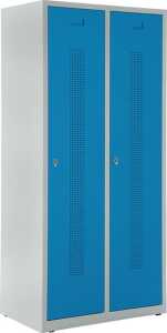Garderobenspind, Drehriegelschloss, 1700 x 800 x 500 mm, grau/blau